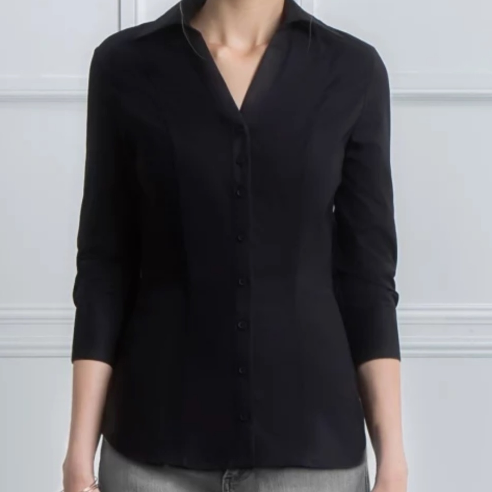 Black 3/4 sleeves button down